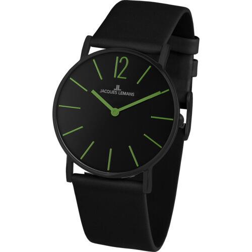 Jacques Lemans Unisex 1-2030H York 40mm Black Dial Leather Watch