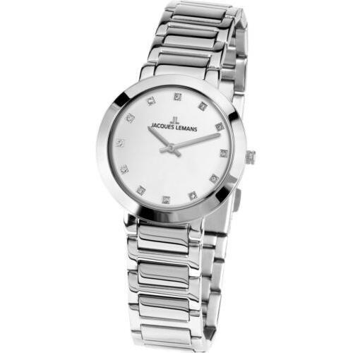 Jacques Lemans Women`s 1-1842-1M Milano 32mm White Dial Stainless Steel Watch