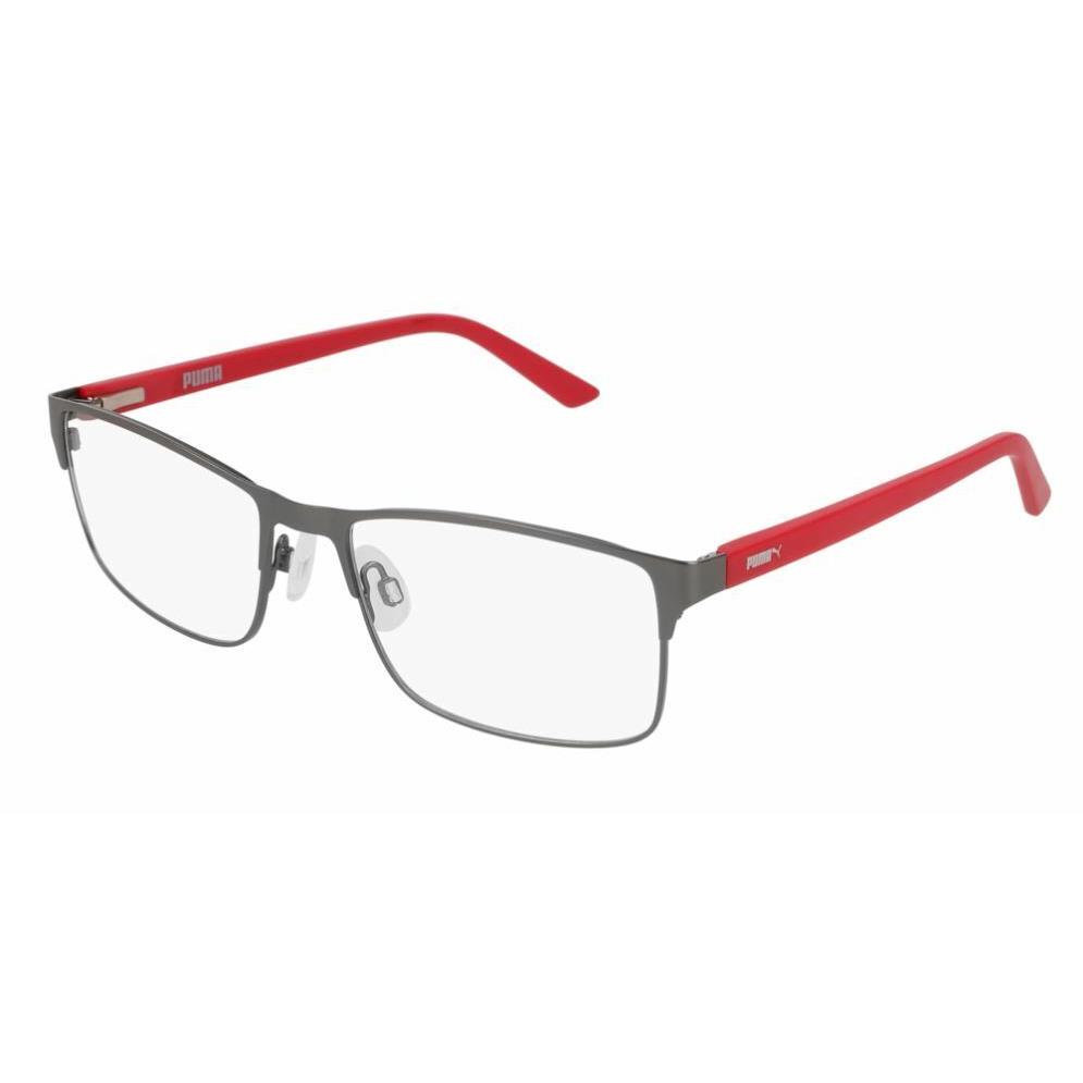 Puma PE 0027O 005 Grey Red Rectangle Men`s Eyeglasses